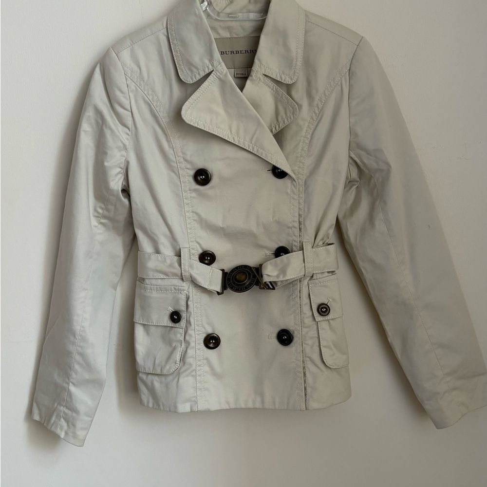 Burberry  Girls' Double-Breasted Trench Coat Size: 8Y